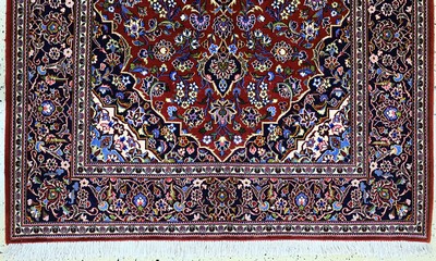27128631c - Kashan cork, Persia, late 20th century, corkwool on cotton, approx. 213 x 140 cm, ...
