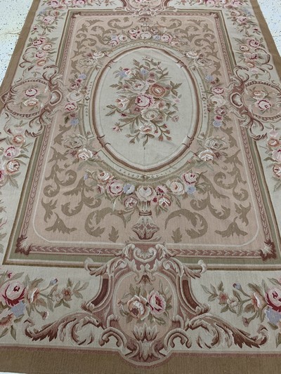 27128634h - Aubusson flachgewebt, China, Ende 20.Jhd, Wolle auf Baumwolle, ca. 280 x 180 cm, ...