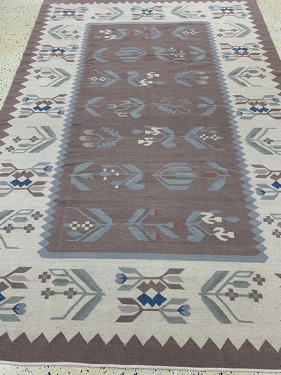 27128635g - Balkan Kelim, Osteuropa, Ende 20.Jhd, Wolleauf Baumwolle, ca. 270 x 180 cm, EHZ: 1-2 ...