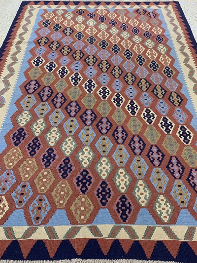 27128636h - Shahsawan Kelim, Persien, Ende 20.Jhd, Wolle auf Wolle, ca. 292 x 195 cm, ...