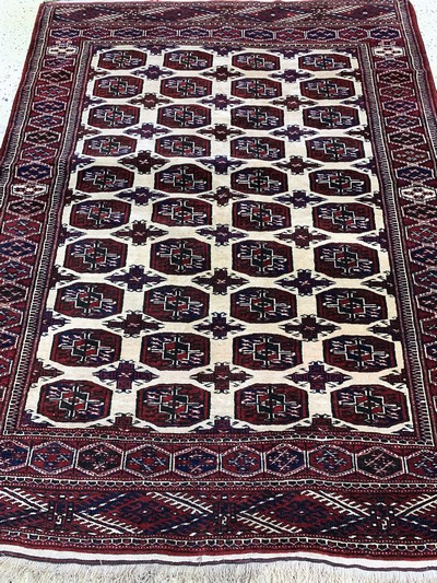 27128639c - 2 Lots Turkmenen, Turkmenistan, Mitte 20.Jhd, Wolle auf Wolle, ca. 195 x 141 cm & ca. ...