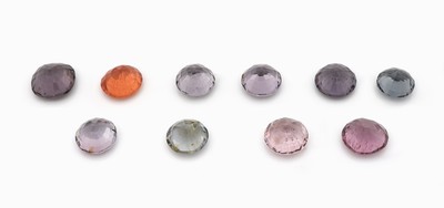 27128658a - Lot 10 loose spinel, total approx. 14.27 ct, round bevelled in different sizes and ...