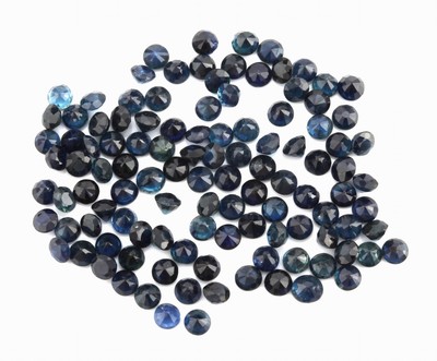 27128667a - Lot lose Saphire zus. ca. 21.11 ct, rundfacett. in versch. Größen und ...