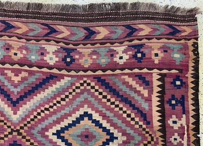 27128679f - Maymaneh Kelim, Afghanistan, Anfang 20.Jhd,Wolle auf Wolle, ca. 420 x 274 cm, EHZ: 2 ...