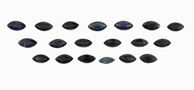 Image Lot loose bevelled sapphires total approx. 10.33 ct, marquise shaped, in different ...