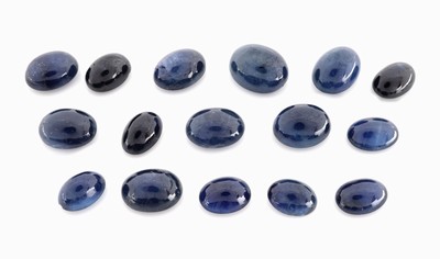 27128684a - Lot lose Saphir-Cabochons zus. ca. 27.56 ct, oval, in versch. Farbnuancen