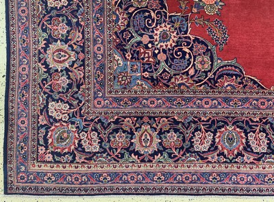 27128686b - Keschan Kork, Persien, Anfang 20.Jhd, Wolleauf Baumwolle, ca. 406 x 316 cm, EHZ: 2 ...