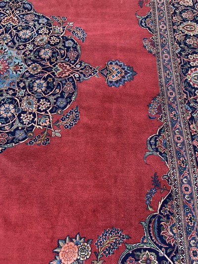 27128686h - Keschan Kork, Persien, Anfang 20.Jhd, Wolleauf Baumwolle, ca. 406 x 316 cm, EHZ: 2 ...