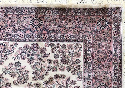 27128690f - Sarogh Kork fein, Indien, Ende 20.Jhd, Korkwolle auf Baumwolle, ca. 288 x 237 cm, EHZ: ...