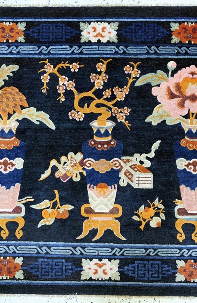 27128693b - Pao Tow antik, China, um 1900, Wolle auf Baumwolle, ca. 211 x 137 cm, EHZ: 1-2 ...