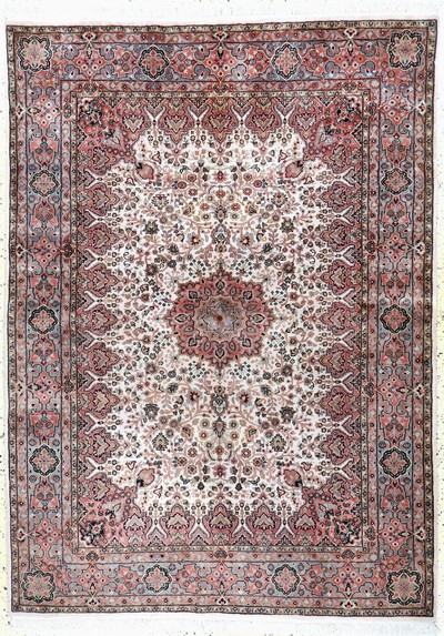 Image Saruk cork fine, India, late 20th century, corkwool on cotton, approx. 237 x 172 cm, ...