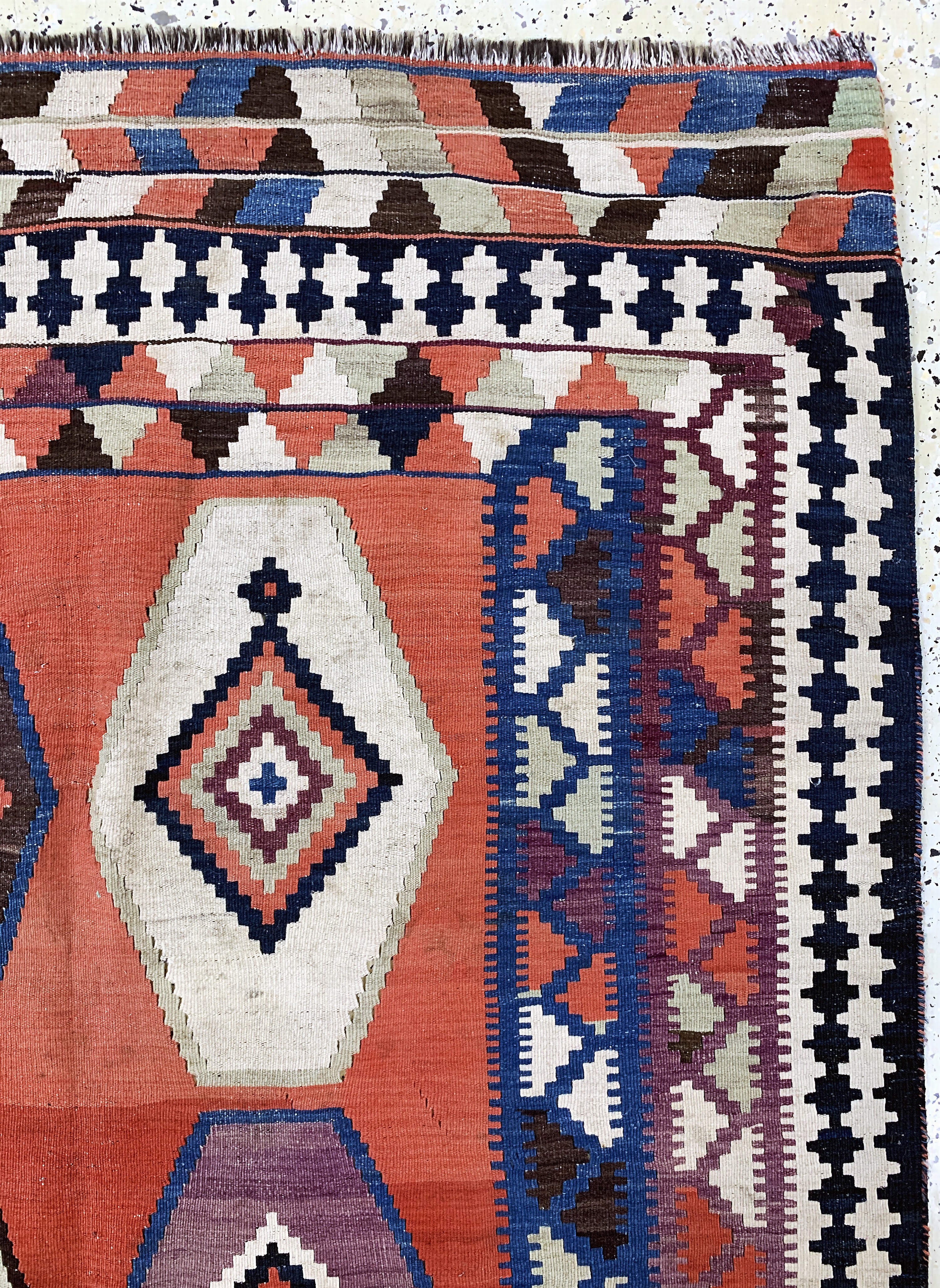 Detail d: Ghaschgai Kelim, Persien, Anfang 20.Jhd, Wolle auf Wolle, ca. 220 x 145 cm, EHZ: 2