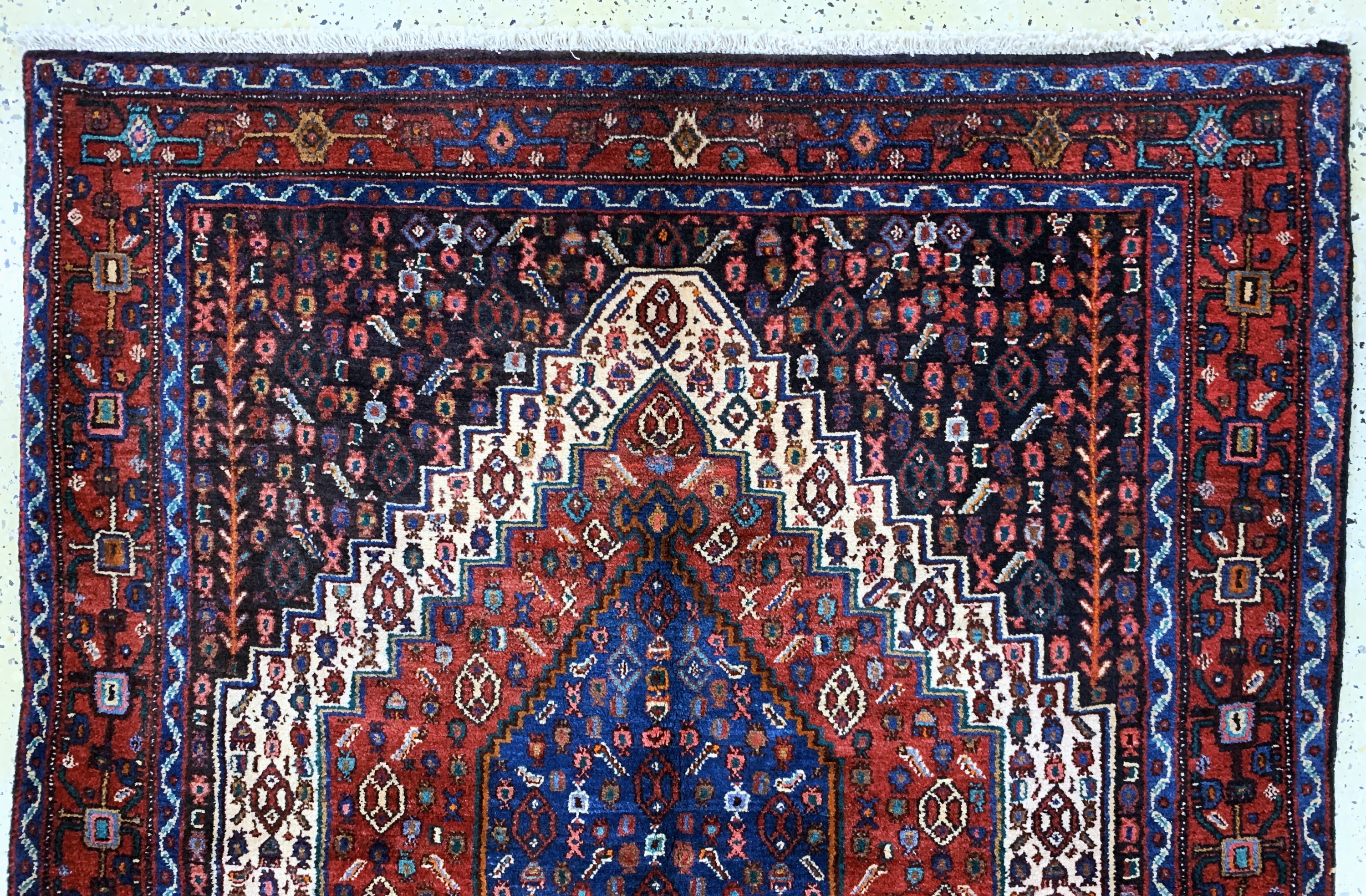Detail a: Senneh, Persien, Ende 20.Jhd, Wolle auf Baumwolle, ca. 180 x 145 cm, EHZ: 2