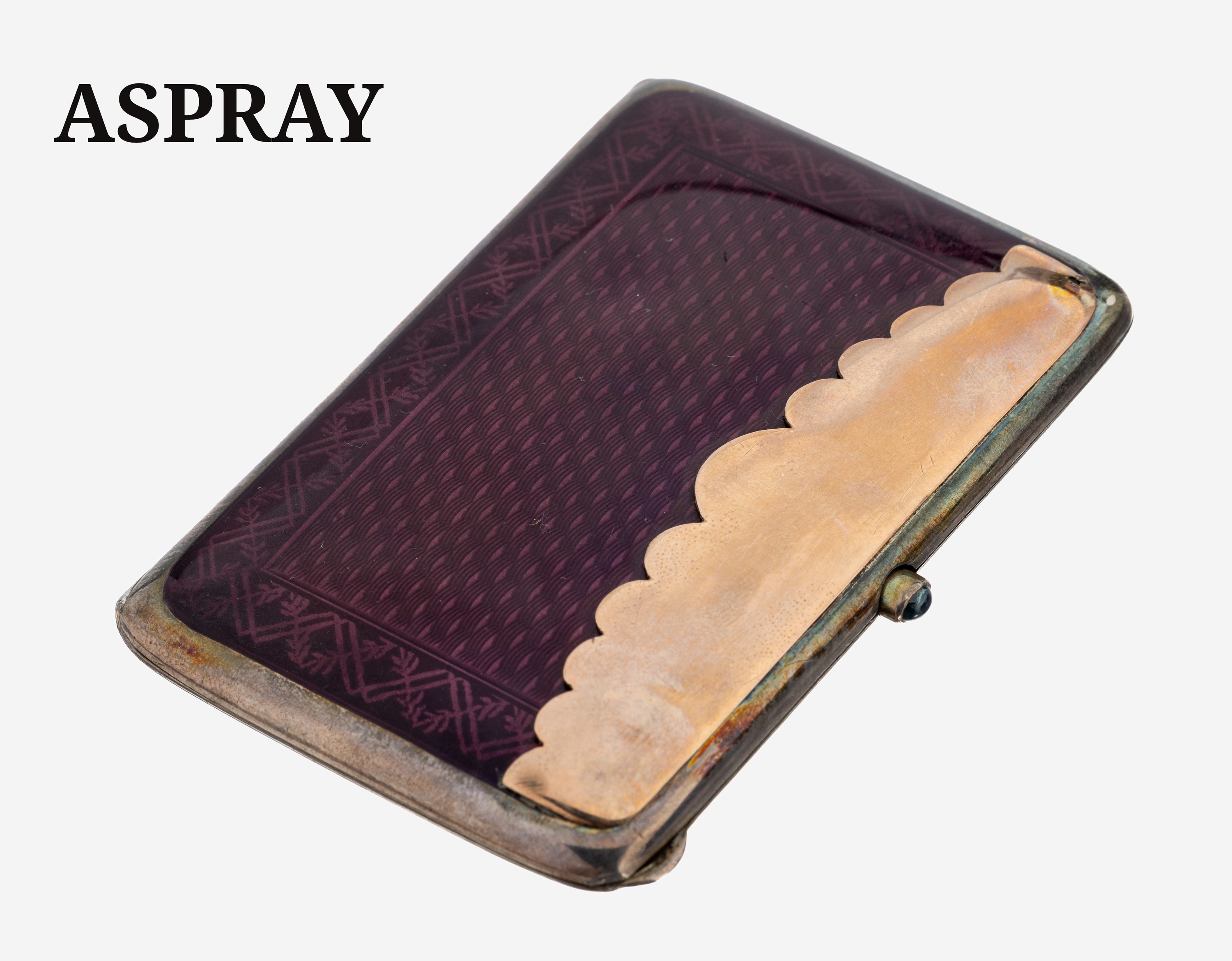 Image 27128732 - Business card case, England London 1929 , signed ASPREY, silver 925, partly gilt, ...