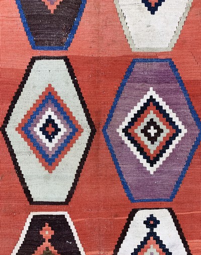 27128726e - Ghaschgai Kelim, Persien, Anfang 20.Jhd, Wolle auf Wolle, ca. 220 x 145 cm, EHZ: 2 ...