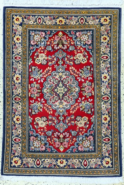 Image Qum cork, Persia, mid-20th century, corkwool on cotton, approx. 147 x 102 cm, condition: ...