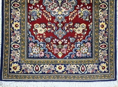27128728b - Ghom Kork, Persien, Mitte 20.Jhd, Korkwolleauf Baumwolle, ca. 147 x 102 cm, EHZ: 1-2 ...