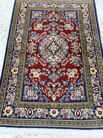 27128728d - Ghom Kork, Persien, Mitte 20.Jhd, Korkwolleauf Baumwolle, ca. 147 x 102 cm, EHZ: 1-2 ...