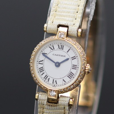 27128734a - CARTIER Vendome Damenarmbanduhr in GG 750/000 mit Brillanten, Schweiz um 1990, quarz, ...