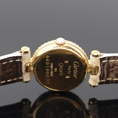27128734d - CARTIER Vendome Damenarmbanduhr in GG 750/000 mit Brillanten, Schweiz um 1990, quarz, ...