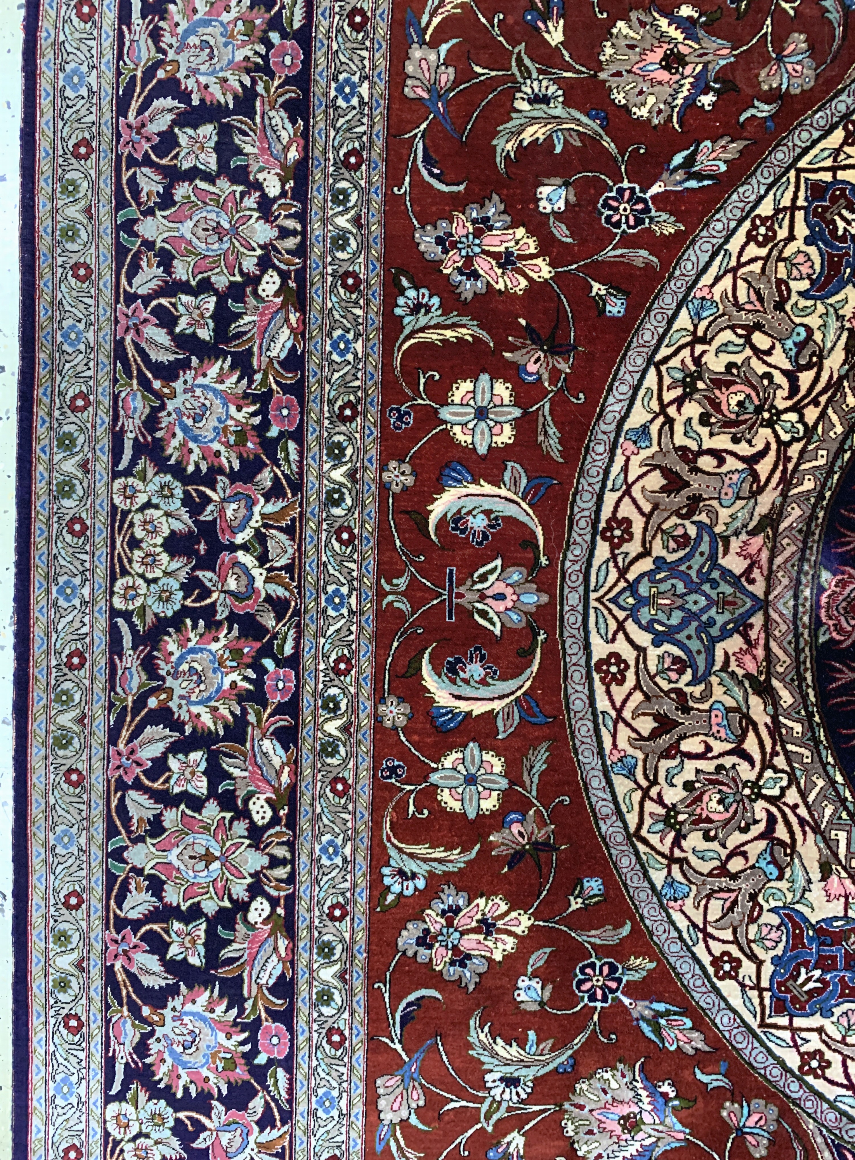 Detail c: Ghom Seide fein sign.(Ahmadi), Persien, Mitte 20.Jhd., reine Naturseide, ca. 306 x 200 cmca. 1,0 Mio. Kn/qm, EHZ: 2
