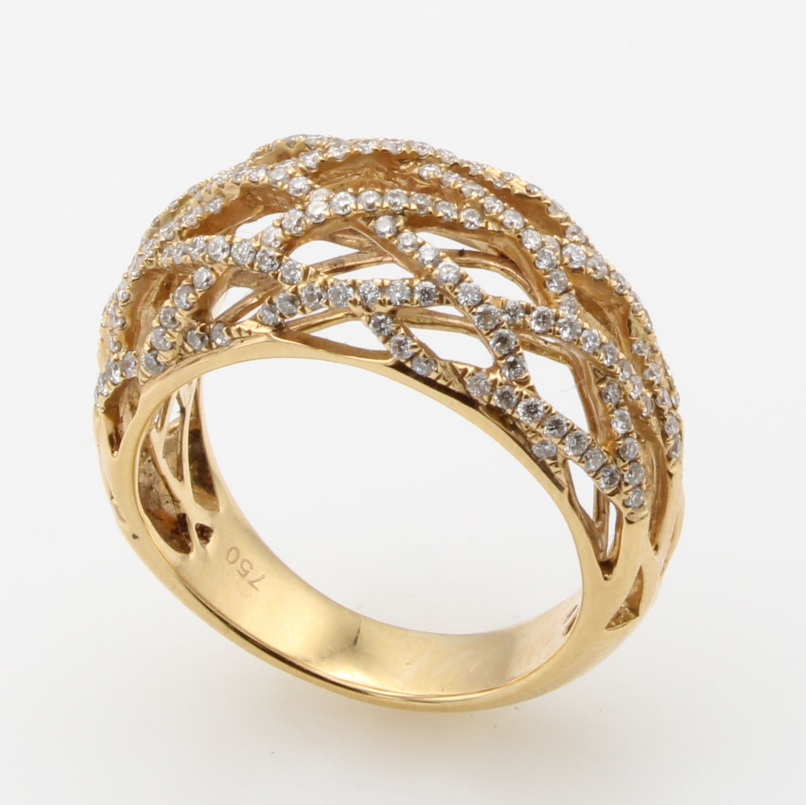 Image 27128894 - Ring mit Brillanten, RG 750/000, Brill. zus.ca. 0.70 ct feines Weiß/vs in Gitteroptik ...