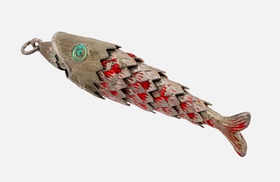 27128868a - Anhänger ´Fisch´, 800er Silber, im Stil eines Duftfisch, in sich bewegl. gearbeitet, ...