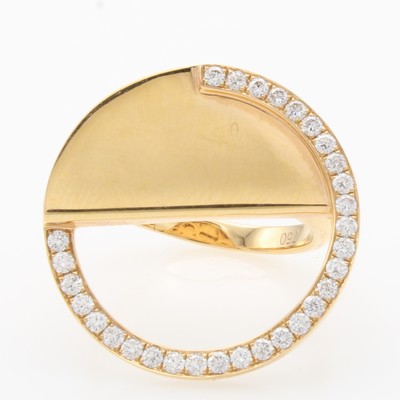 Image Ring mit Brillanten, RG 750/000, Brill. zus.ca. 0.55 ct feines Weiß/vs, runder ...
