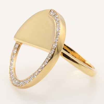 27128875a - Ring mit Brillanten, RG 750/000, Brill. zus.ca. 0.55 ct feines Weiß/vs, runder ...