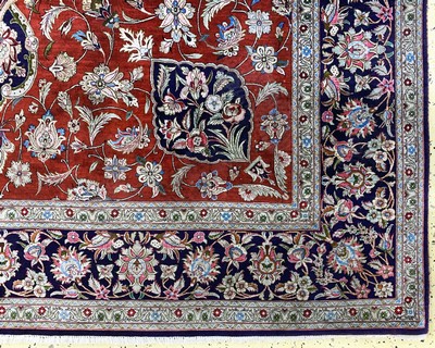 27128884a - Ghom Seide fein sign.(Ahmadi), Persien, Mitte 20.Jhd., reine Naturseide, ca. 306 x 200 ...
