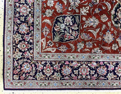 27128884b - Ghom Seide fein sign.(Ahmadi), Persien, Mitte 20.Jhd., reine Naturseide, ca. 306 x 200 ...