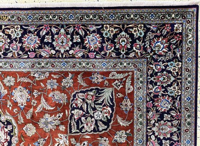 27128884f - Ghom Seide fein sign.(Ahmadi), Persien, Mitte 20.Jhd., reine Naturseide, ca. 306 x 200 ...