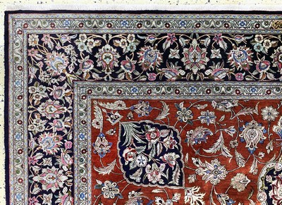27128884g - Ghom Seide fein sign.(Ahmadi), Persien, Mitte 20.Jhd., reine Naturseide, ca. 306 x 200 ...