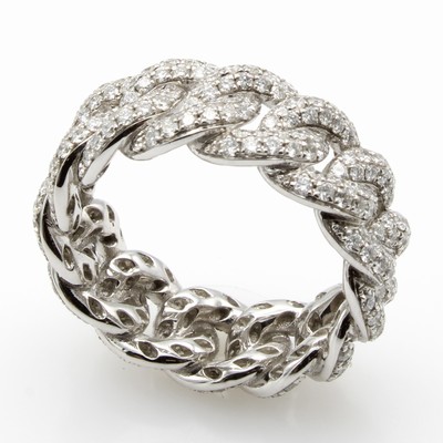 Image Panzerkettenring mit Brillanten, WG 750/000,312 Brill. zus. ca. 2.14 ct feines Weiß/si, ...