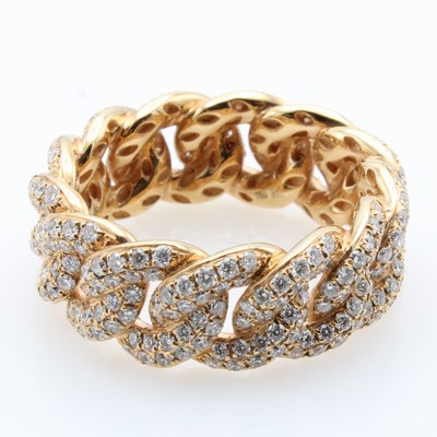 Image Panzerkettenring mit Brillanten, RG 750/000,312 Brill. zus. ca. 2.14 ct feines Weiß/si, ...