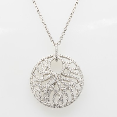 27128898a - Anhänger mit Brillanten an Kette, WG 750/000, 242 Brill. zus. ca. 1.41 ct feines ...