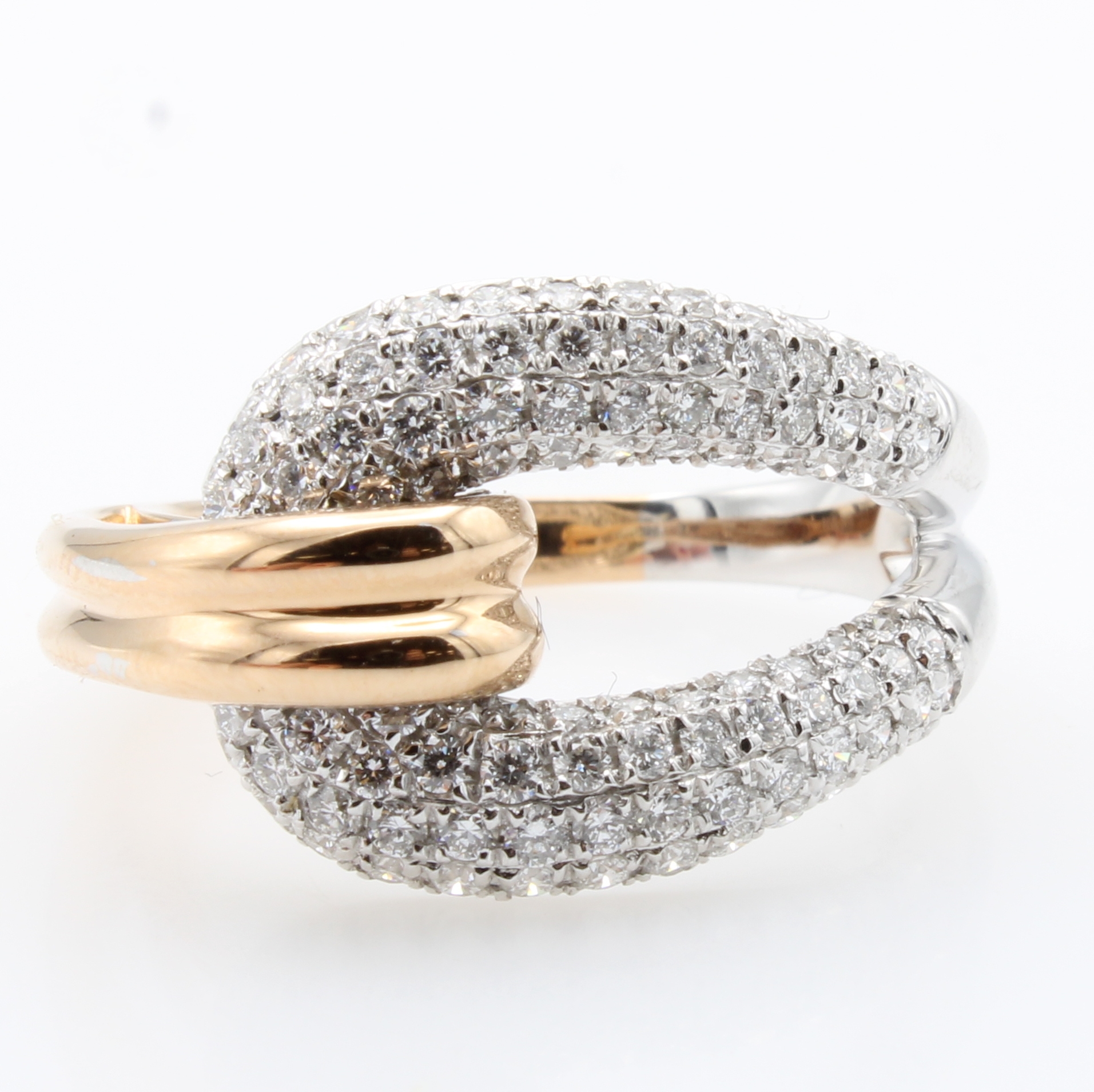 Image 27128948 - Ring mit Brillanten, RG/WG 750/000, 112 Brill. zus. ca. 1.02 ct feines Weiß/si, RW ca. ...