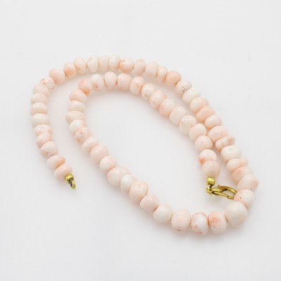 27129147a - Korallenkette, Karabinerschl. verg., Korallnuggets in Misu-rosa ca. 10-12 mm, L. ca. 54 ...