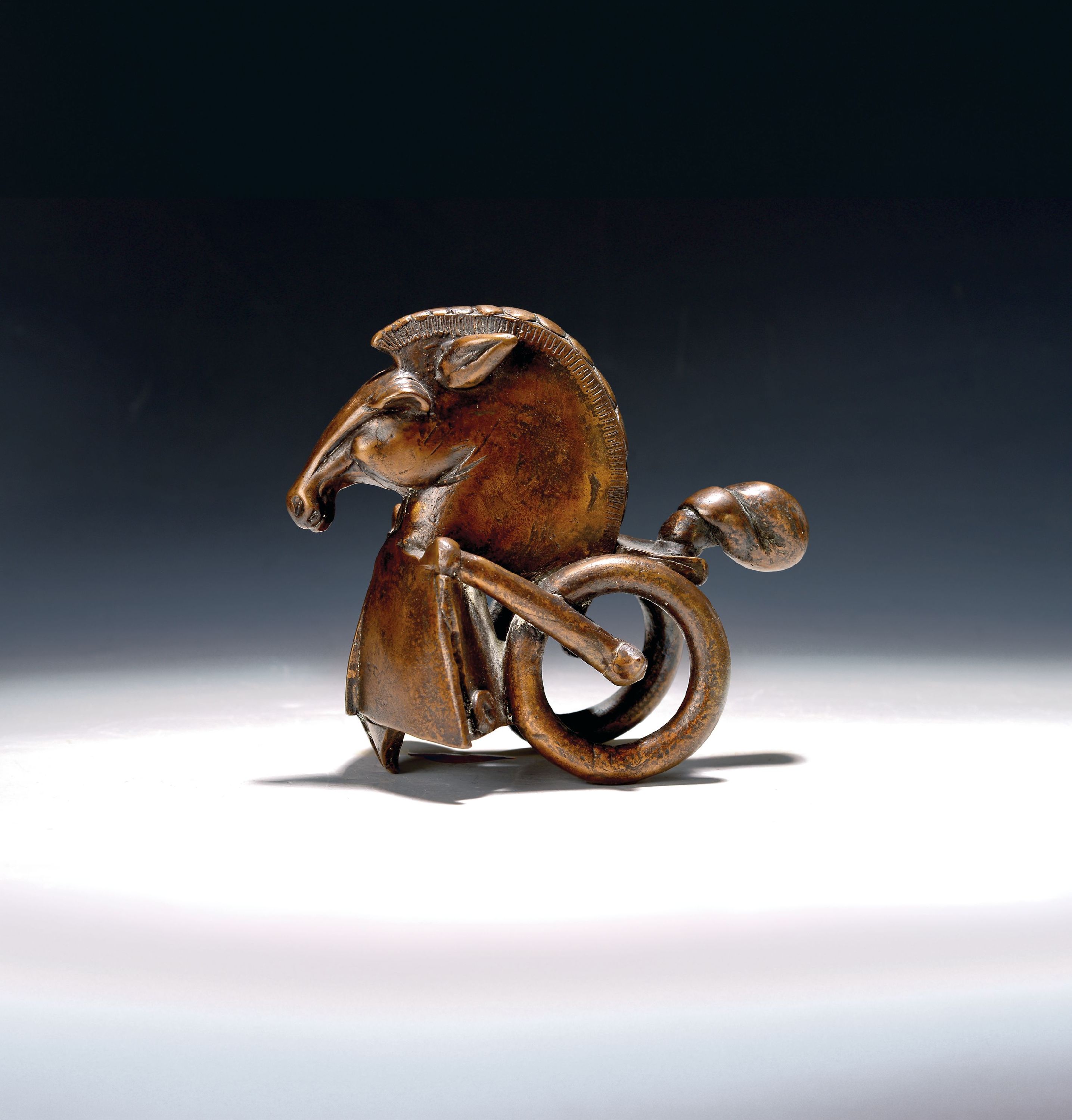 Image 27129589 - Gernot Rumpf, born 1941 Kaiserslautern, Sulky horse, signed and numbered. 18 x 19 cm ...