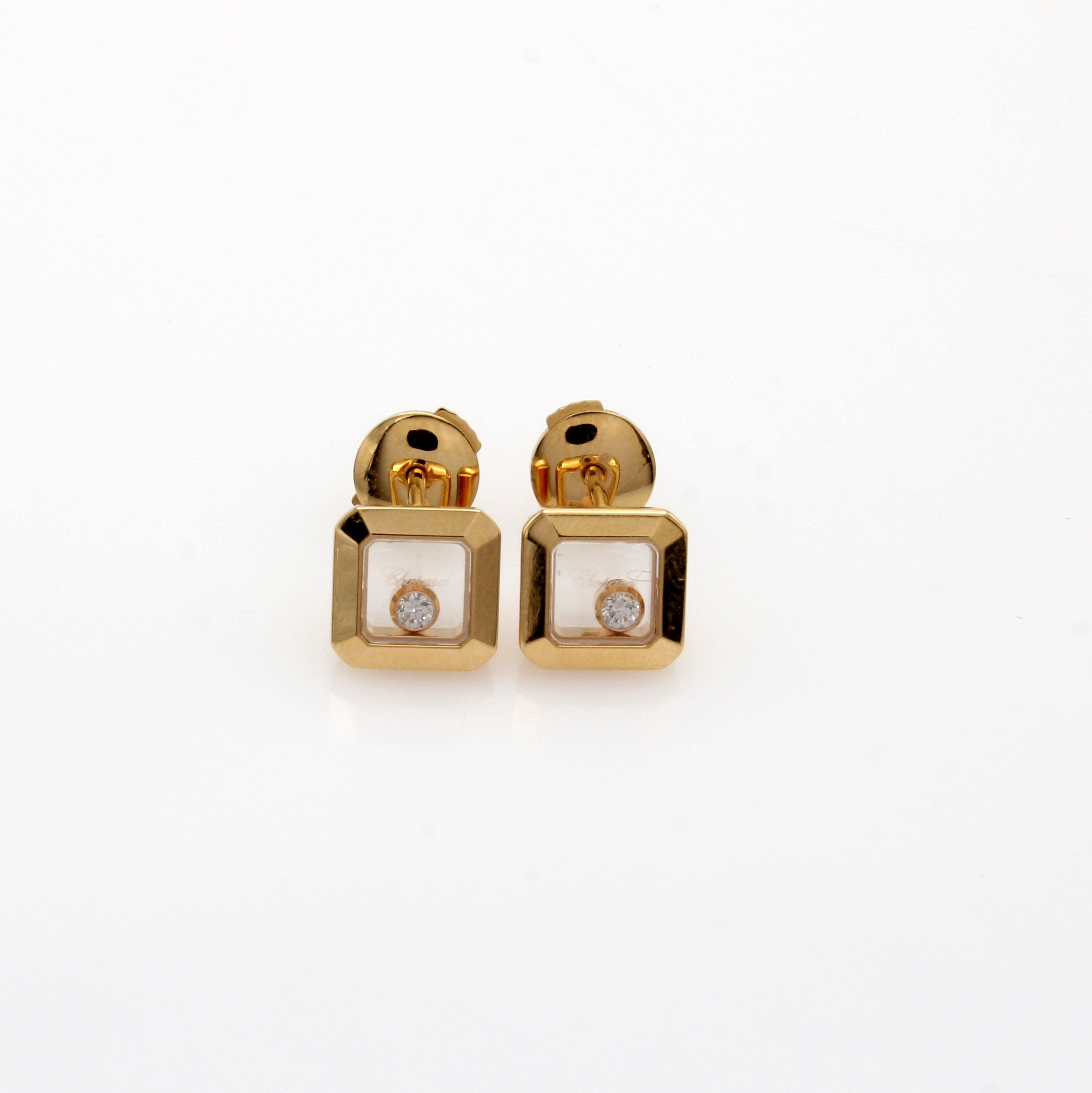 Image 27129890 - Chopard Happy Diamonds Paar Ohrstecker mit Brillanten, RoséG 750/000, 2 Brill. zus. ...
