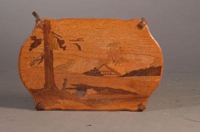 27129888a - Beistelltischelchen mit intarsierter Platte, um 1900, aufwendige Marketerie mit ...