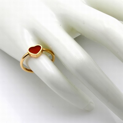 27129891a - Chopard Ring My Happy Hearts, RoséG 750/000,m. Karneol, RW ca. 53.5, orig. Etui u. ...