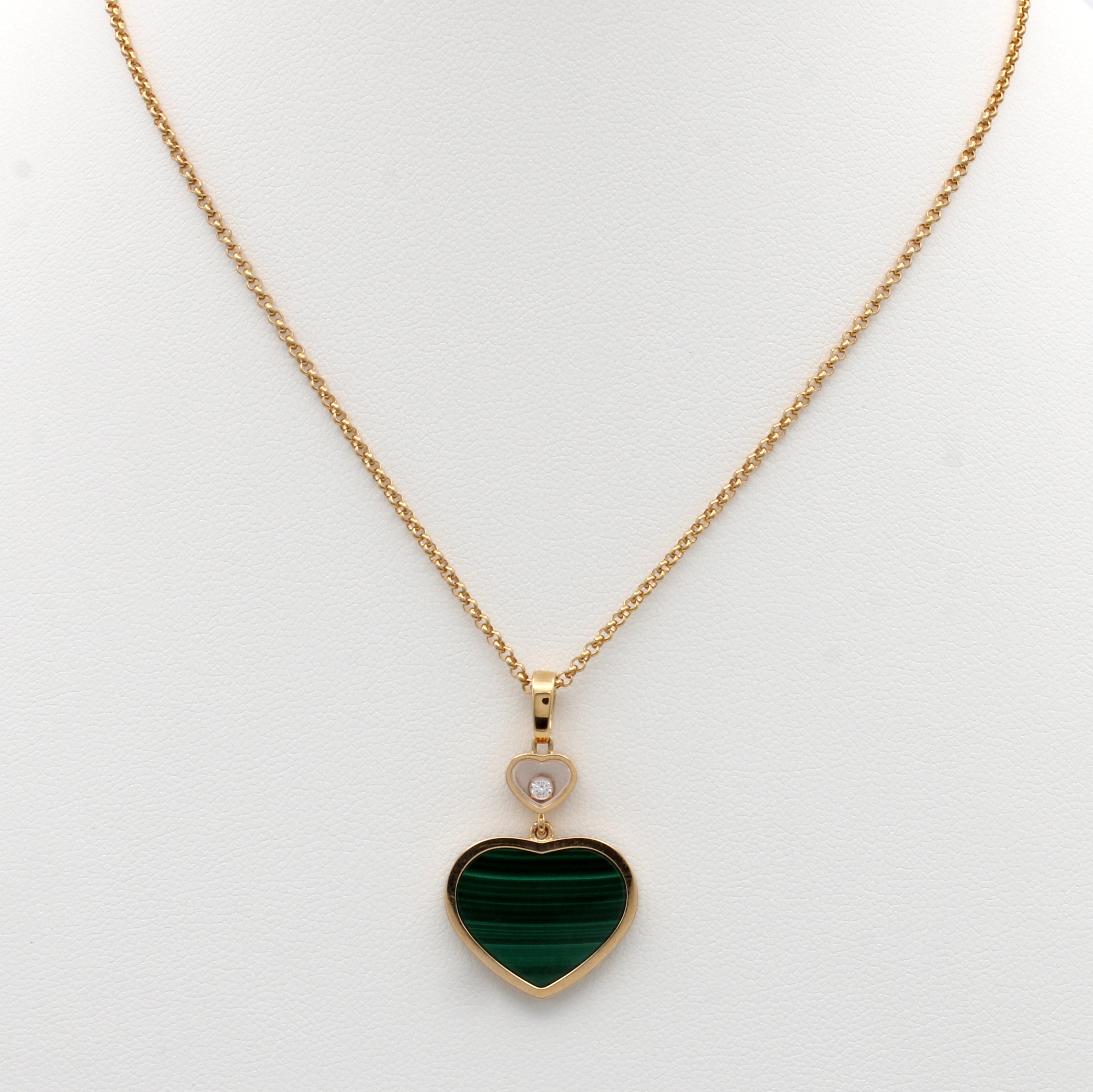 Image 27129938 - Chopard Collier Happy Hearts mit Malachit und Brillant, RoséG 750/000, Brill. ca. 0.05 ...