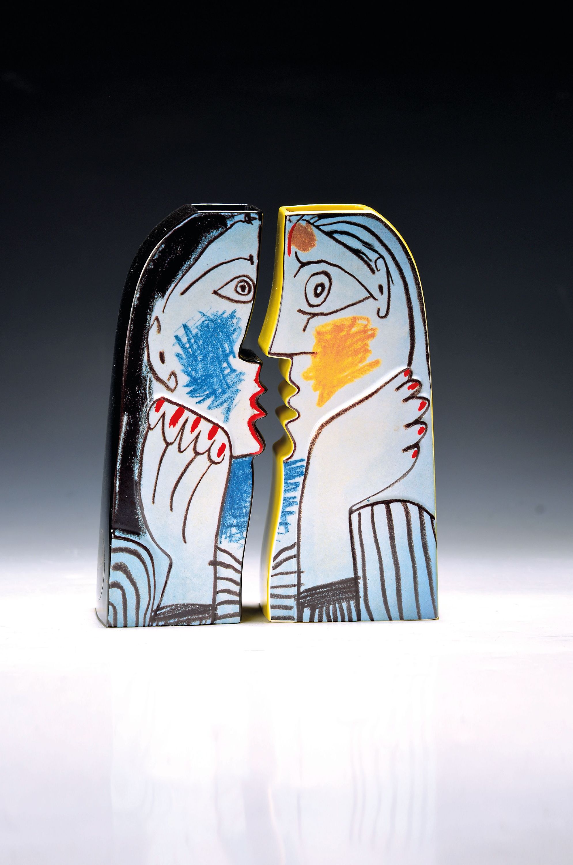 Image 27130024 - 2 Vasen, Goebel, aus der Serie Hommage Collection to Pablo Picasso, Feinsteingut, H. j ...