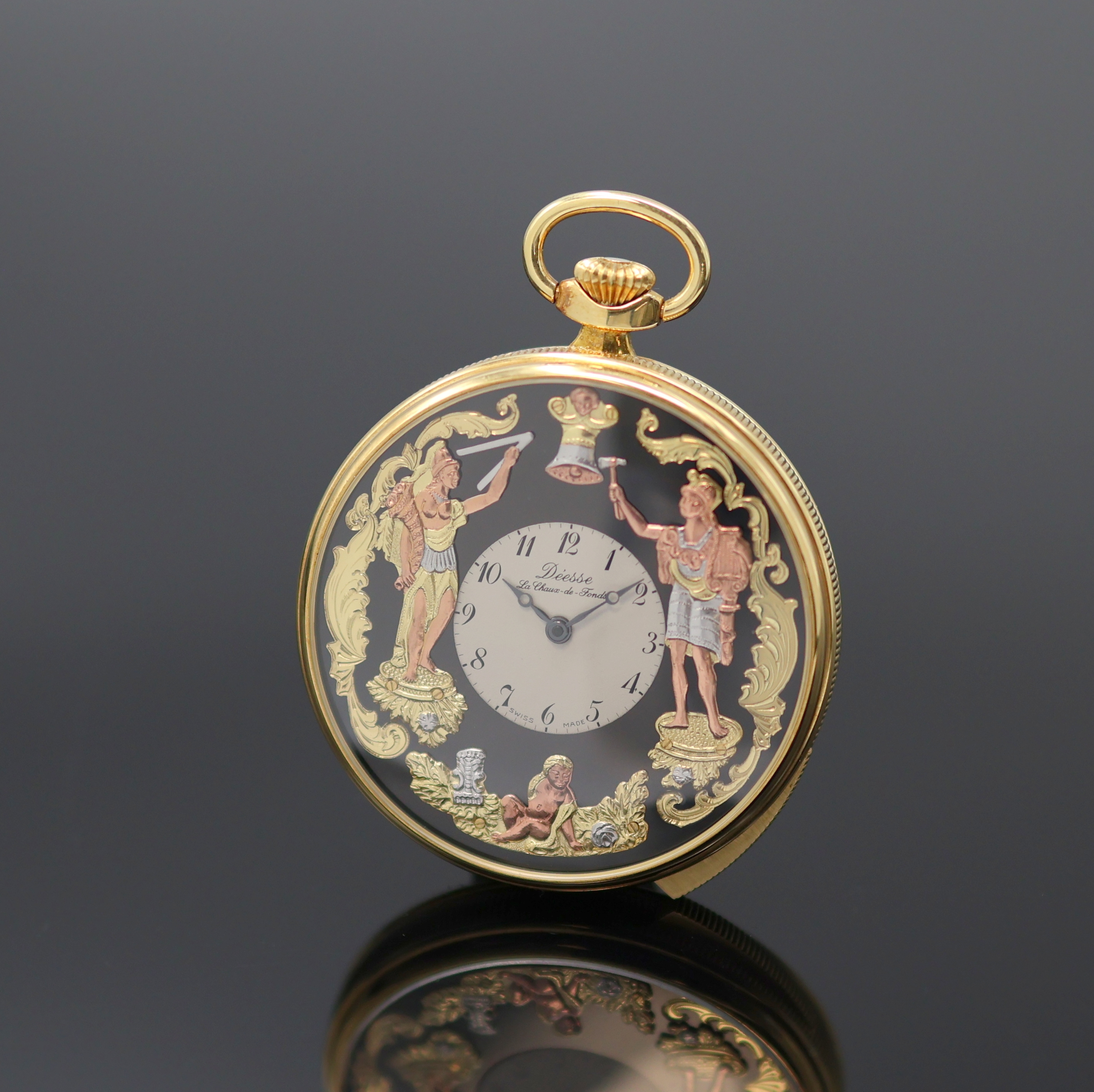 Image 27130079 - IWC / Déesse Taschenuhr mit Figurenautomat und 5-Minuten-Repetition in GG 750/000, ...