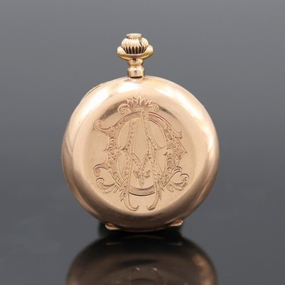 27130006a - TEUTONIA schwere Damen-Goldsavonette in RG 585/000, Schweiz um 1900, glattes 3-Deckel ...