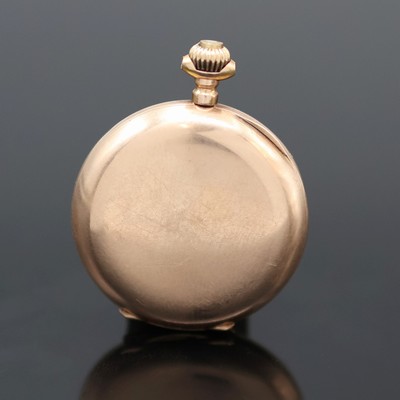 27130006b - TEUTONIA schwere Damen-Goldsavonette in RG 585/000, Schweiz um 1900, glattes 3-Deckel ...