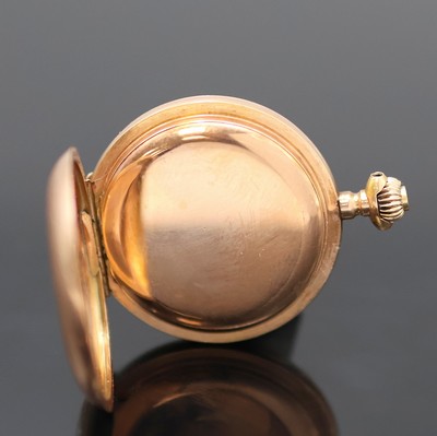 27130006c - TEUTONIA schwere Damen-Goldsavonette in RG 585/000, Schweiz um 1900, glattes 3-Deckel ...