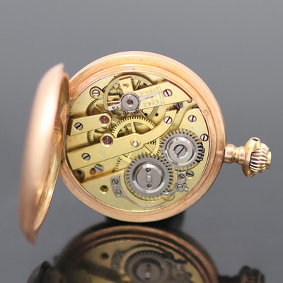 27130006e - TEUTONIA schwere Damen-Goldsavonette in RG 585/000, Schweiz um 1900, glattes 3-Deckel ...