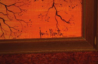 27130058a - Jessie Martin, 2.Hälfte 20.Jh., Landschaft im Licht der Abendsonne, rechts unten ...